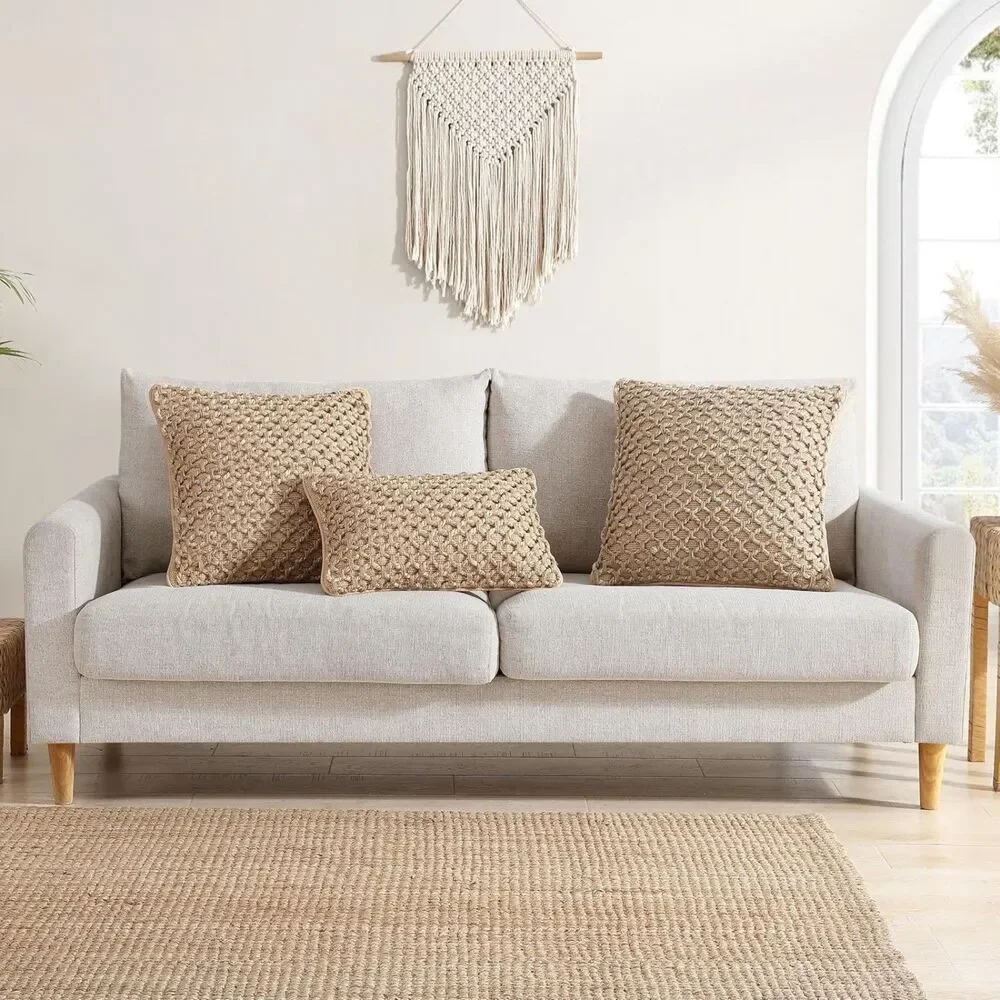 Boho Living Jada 20 x 20 Beige 2-Pack Decorative Throw Pillows